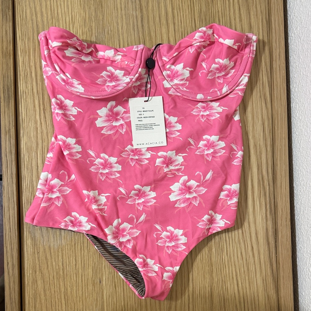 Acacia Brady One-Piece Swimsuit neon vintage